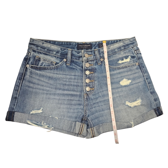 Lucky Brand Distressed Blue Jean Shorts - Picture 6 of 6